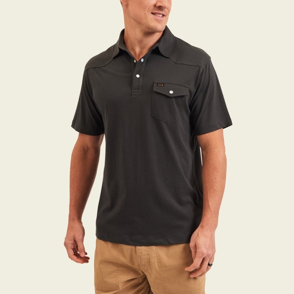 Howler Brothers Ranchero Polo Mens XL Antique Black Western Snap Pocket Shirt